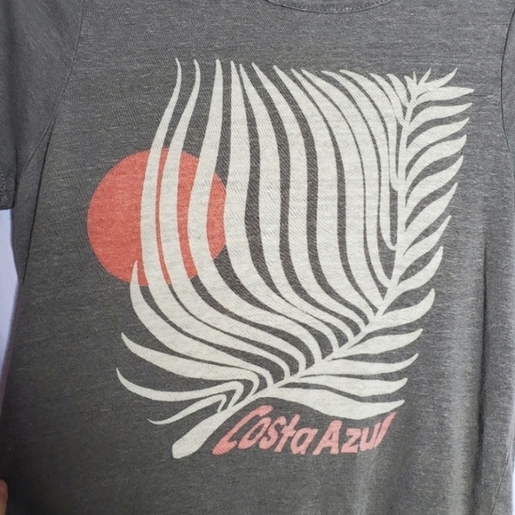 Chaser Olive Green Costa Azul Linen Short Sleeve Graphic T-Shirt - Picture 4 of 7